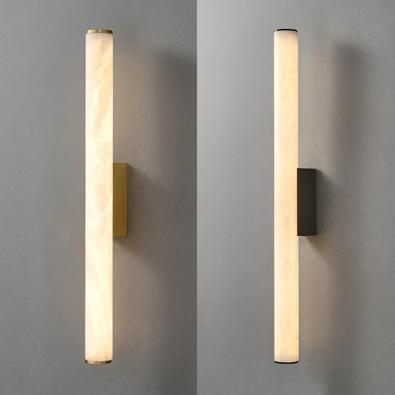 Minimalistische Wandleuchte aus Kupfer und Marmor für Wohnzimmer – Marmoria