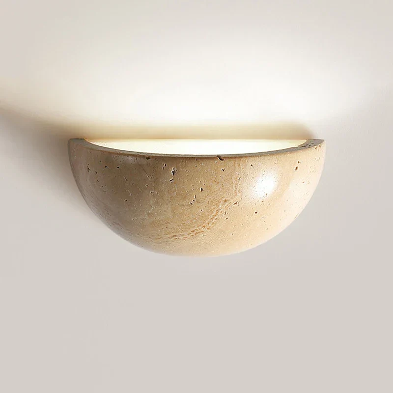 Wandleuchte aus natürlichem gelbem Stein im japanischen Stil – Kazairo