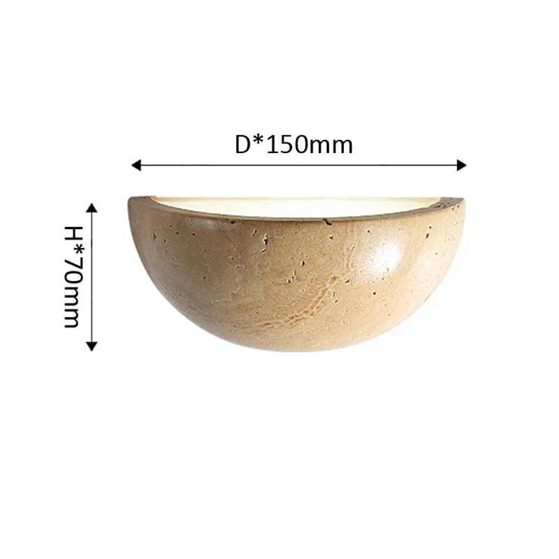 Wandleuchte aus natürlichem gelbem Stein im japanischen Stil – Kazairo