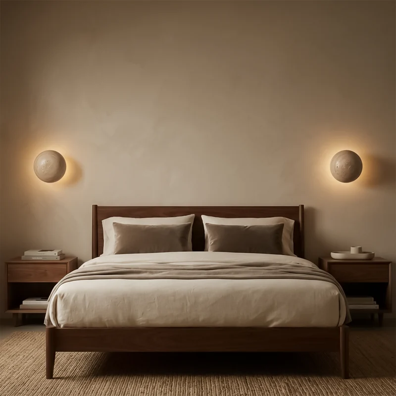 Wandleuchte aus Stein für Wohnzimmer und Schlafzimmer – Serenitea