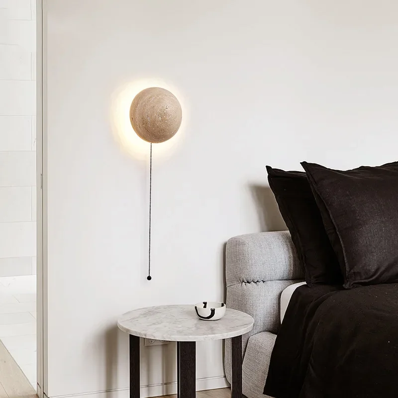 Wandleuchte aus Stein für Wohnzimmer und Schlafzimmer – Serenitea