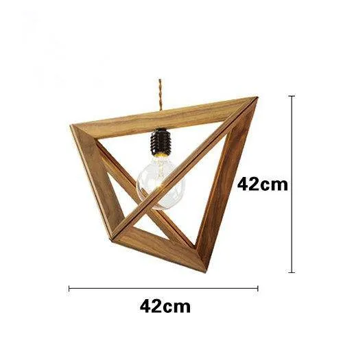 Pyramidenförmige Holz-Hängelampe für Wohnzimmer – Trigonéa