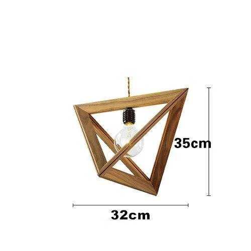 Pyramidenförmige Holz-Hängelampe für Wohnzimmer – Trigonéa