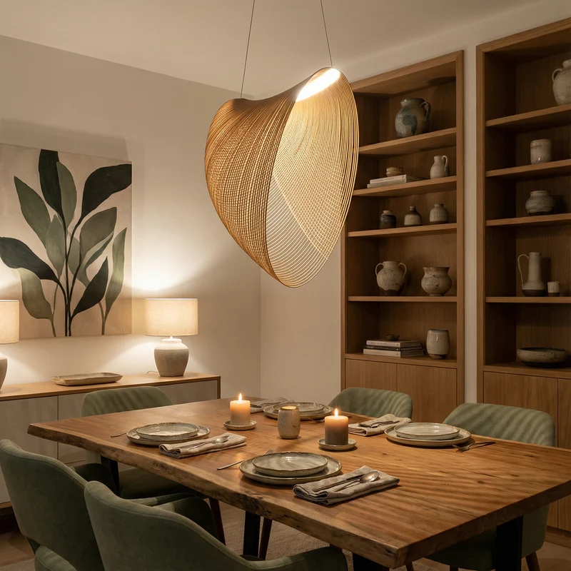 Elegante Bambus-Hängelampe für Wohnzimmer – Arboréa