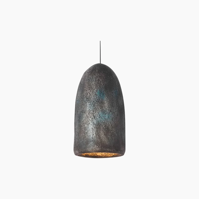 Pendant Light Japandi Wabi-Sabi Long Lampshade, Black