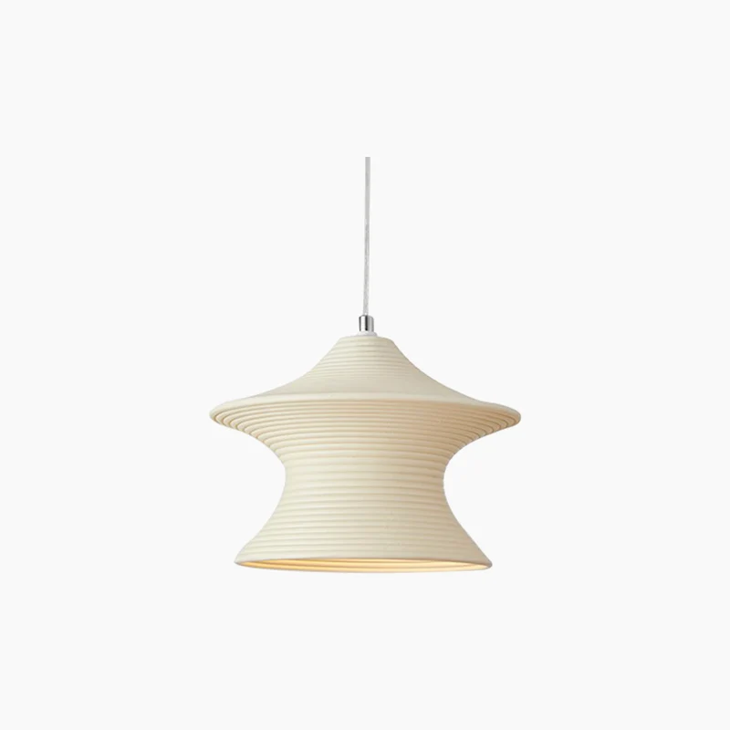 Pendant Light Minimalist Wabi-Sabi Gyro Resin, White/Beige