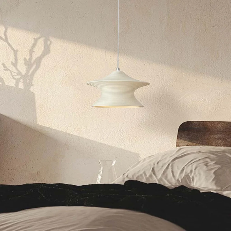 Pendant Light Minimalist Wabi-Sabi Gyro Resin, White/Beige