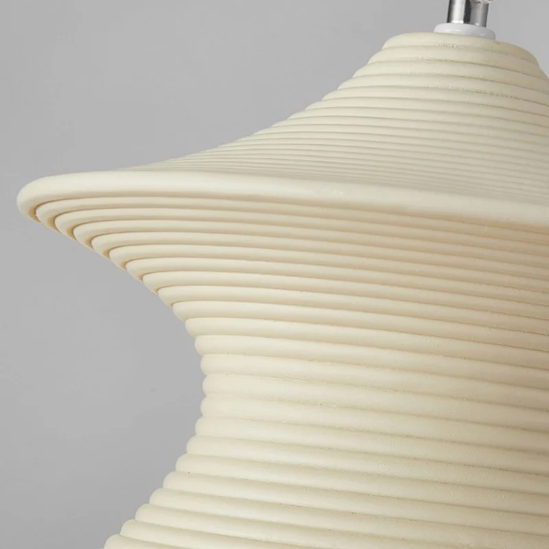 Pendant Light Minimalist Wabi-Sabi Gyro Resin, White/Beige
