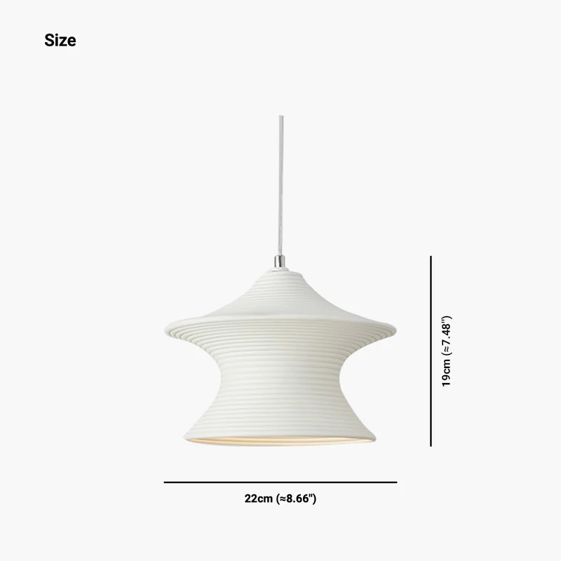 Pendant Light Minimalist Wabi-Sabi Gyro Resin, White/Beige