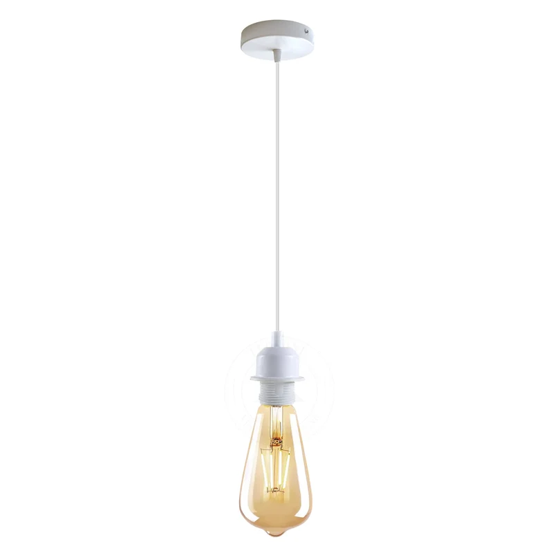 Weißes Pendelkabel mit Fassung E27 ~3544