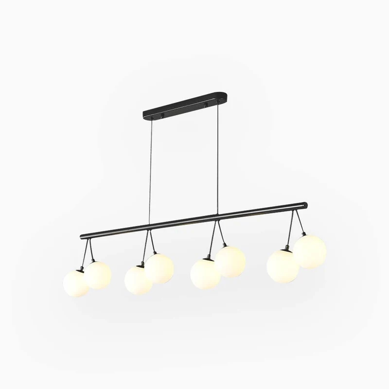 Chandelier Nordic Round / Linear Glass Ball Cherry, Black & White