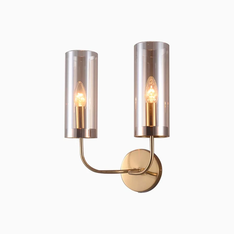 Wall Sconce Modern Nordic Candle Glass Cylinder, 1 Light/2 Lights