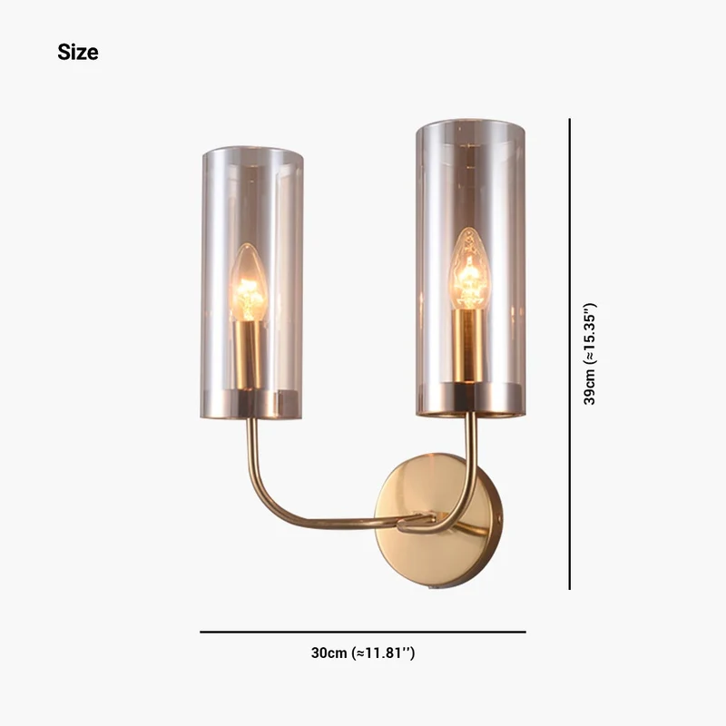 Wall Sconce Modern Nordic Candle Glass Cylinder, 1 Light/2 Lights