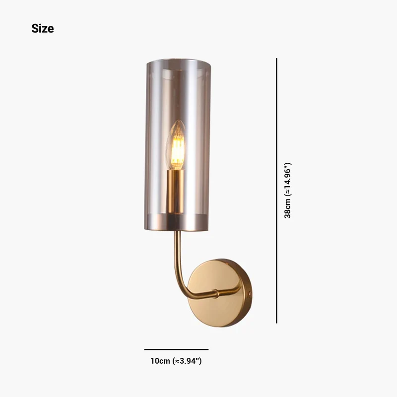 Wall Sconce Modern Nordic Candle Glass Cylinder, 1 Light/2 Lights