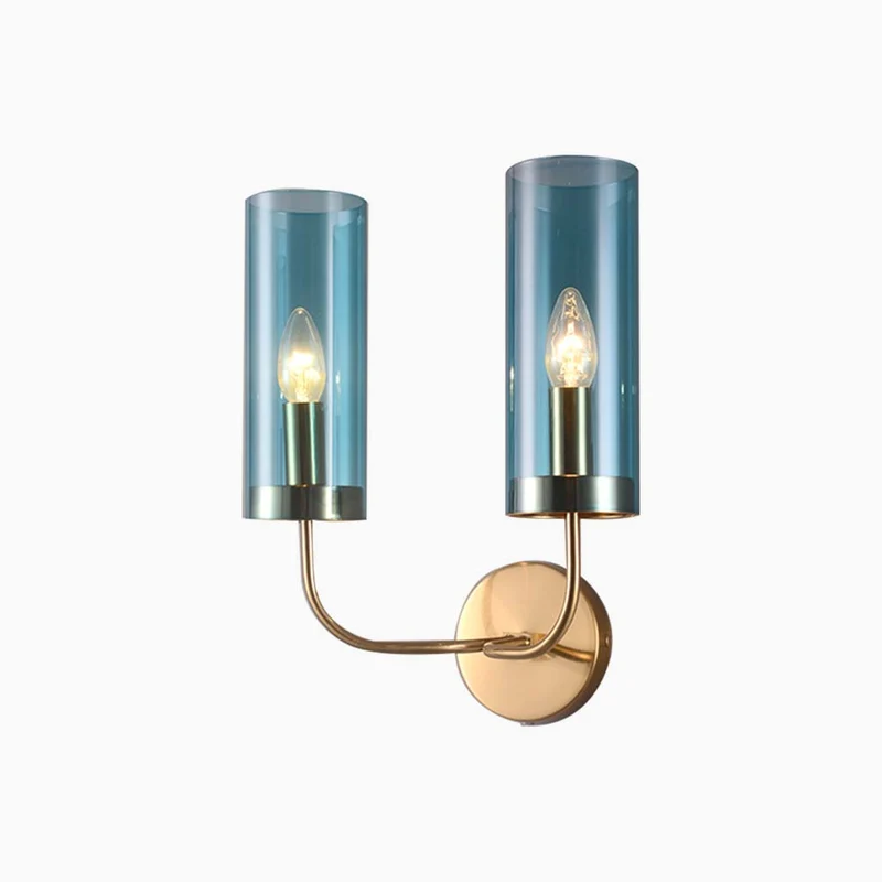 Wall Sconce Modern Nordic Candle Glass Cylinder, 1 Light/2 Lights