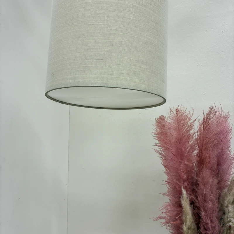 Deckenlampe Hängeleuchte Stoffschirm 28cm Beige Sand Textil Lampe Gebraucht