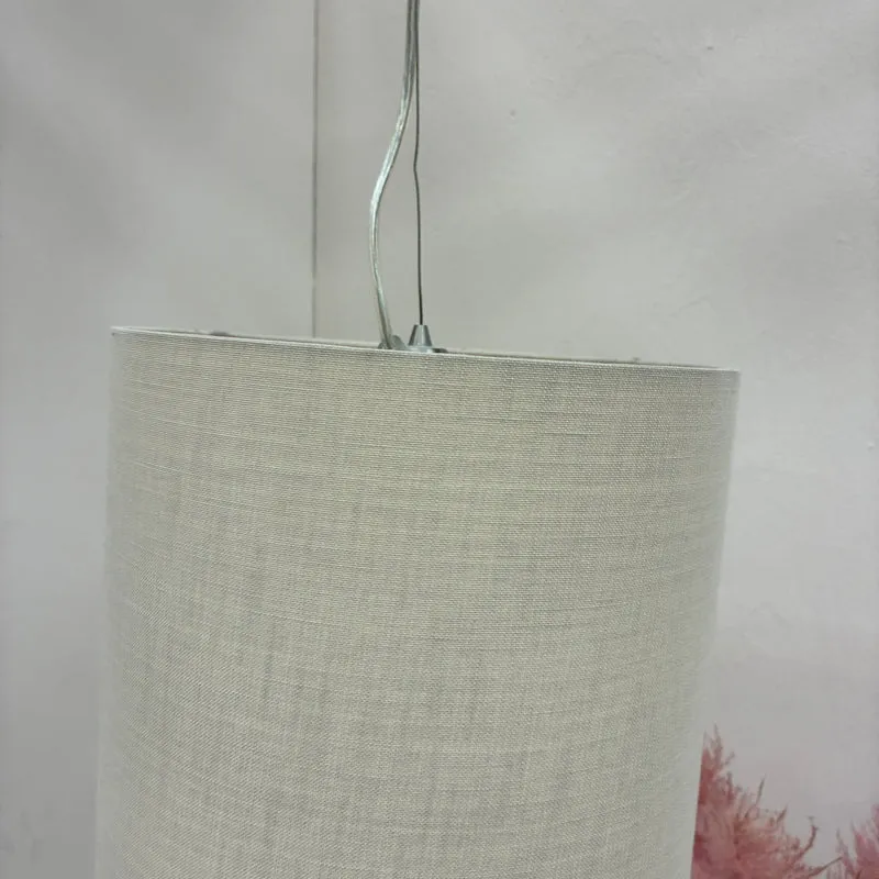 Deckenlampe Hängeleuchte Stoffschirm 28cm Beige Sand Textil Lampe Gebraucht