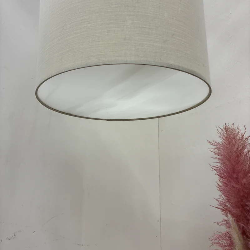 Deckenlampe Hängeleuchte Stoffschirm 48cm Beige Sand Textil Lampe Gebraucht