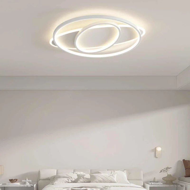 Flush Mount Ceiling Light Geometric LED Dimmable Full Spectrum, White