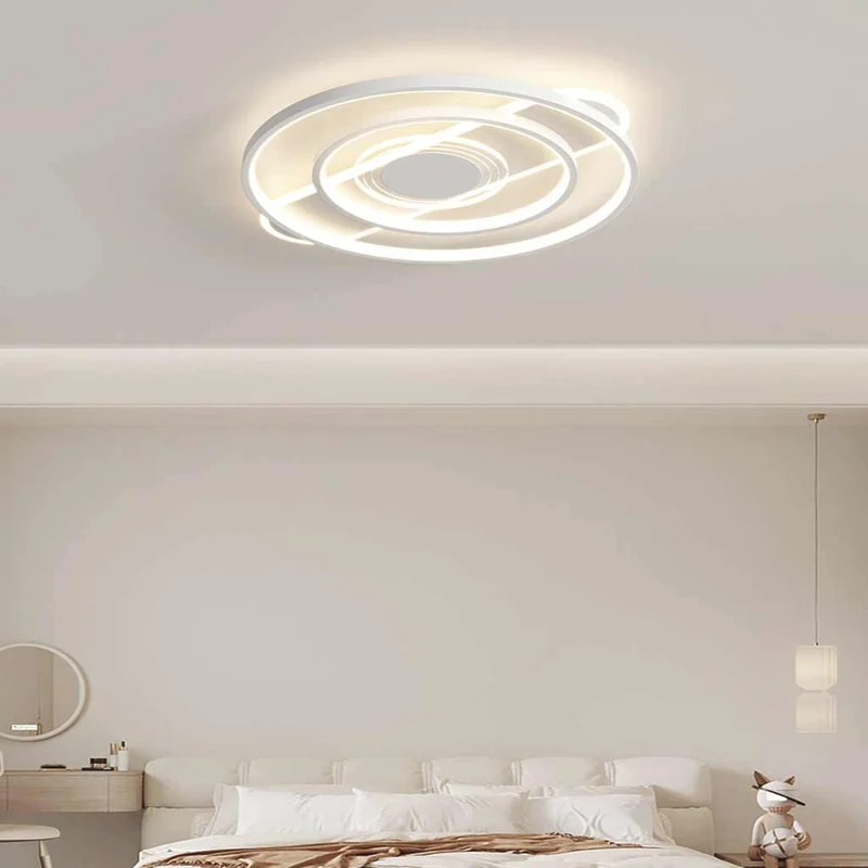 Flush Mount Ceiling Light Geometric LED Dimmable Full Spectrum, White