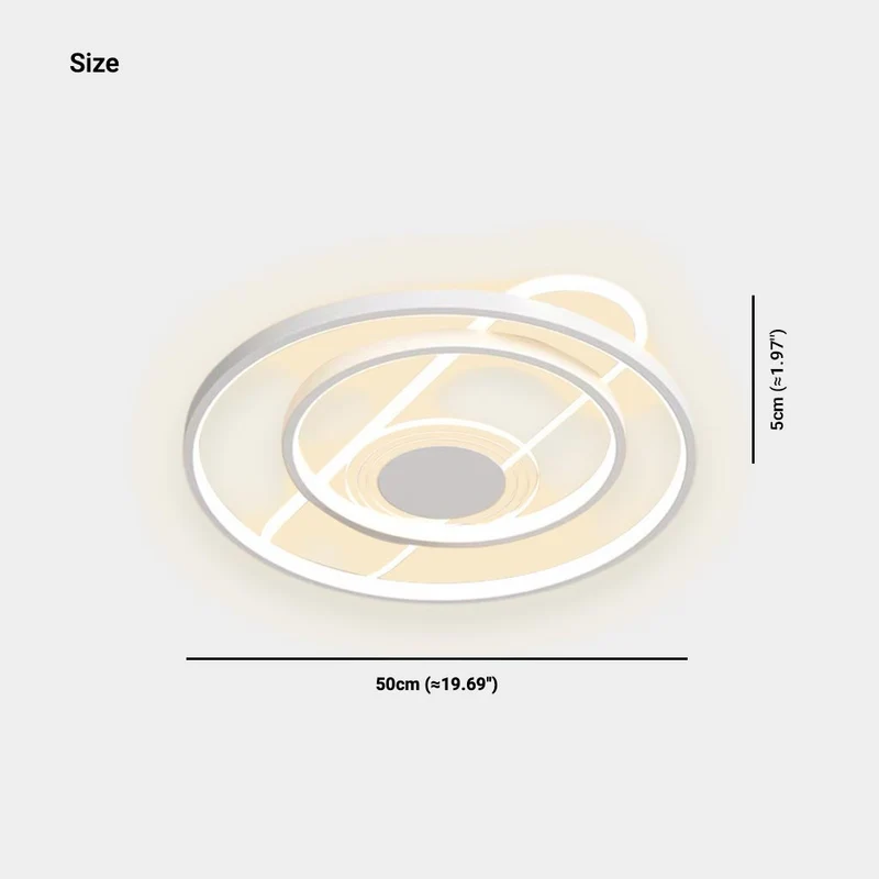 Flush Mount Ceiling Light Geometric LED Dimmable Full Spectrum, White