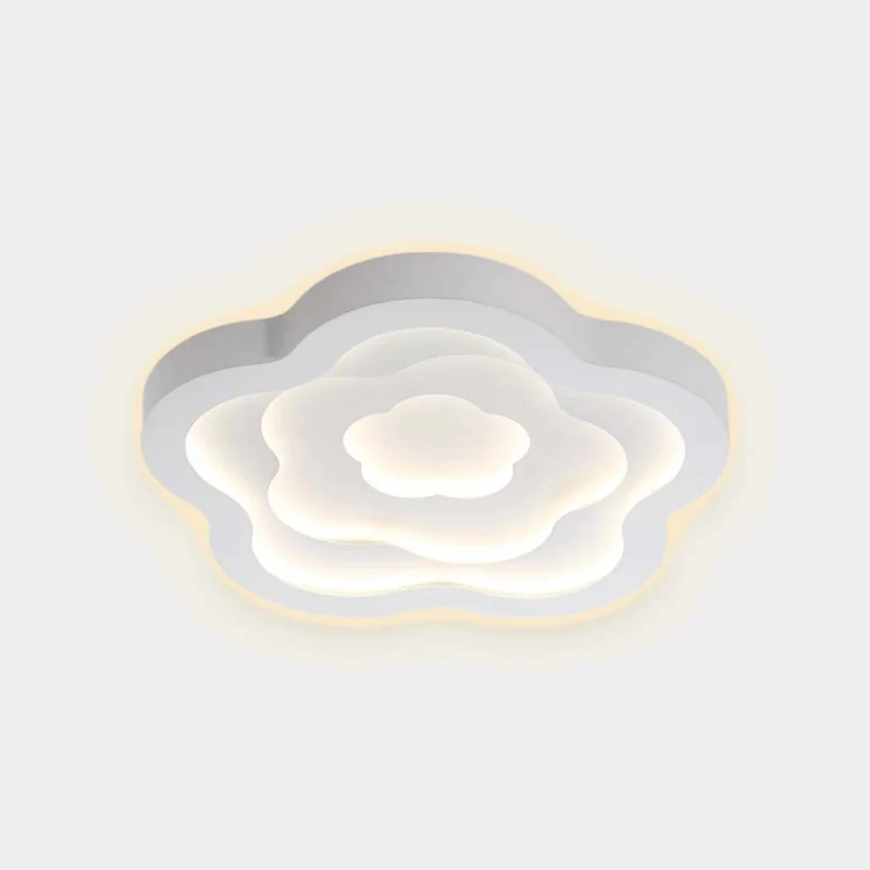 Flush Mount Ceiling Light Elegant Metal Geometric Flower, White
