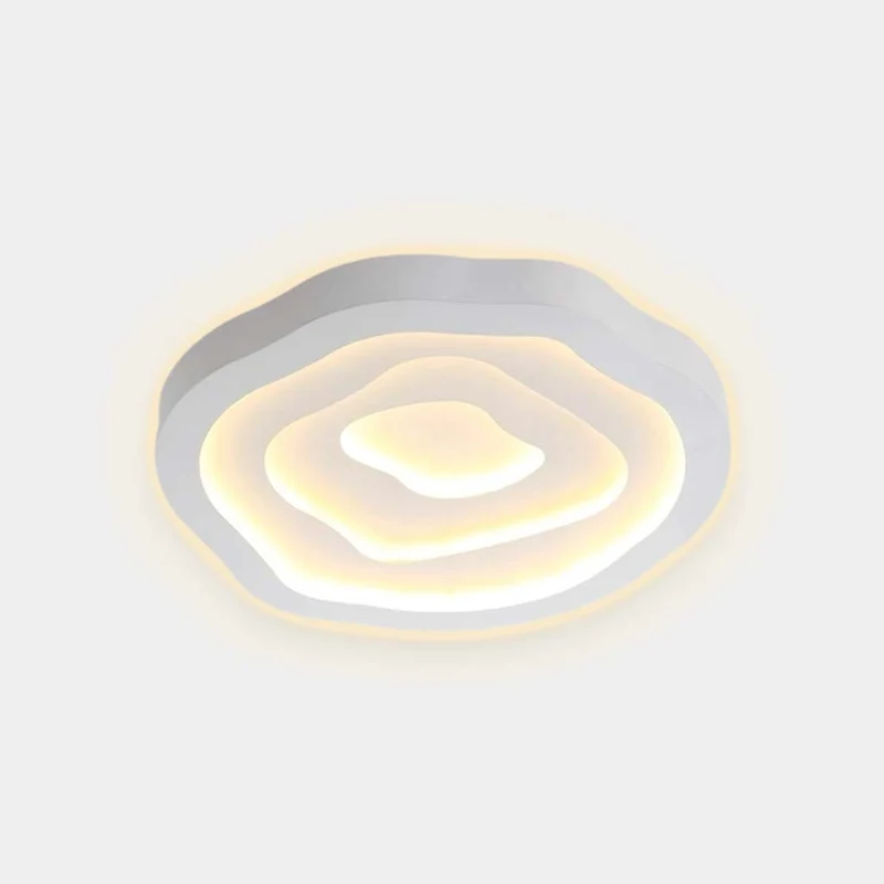 Flush Mount Ceiling Light Elegant Metal Geometric Flower, White