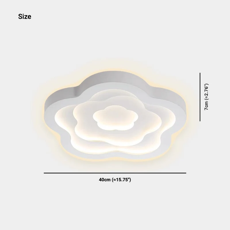 Flush Mount Ceiling Light Elegant Metal Geometric Flower, White
