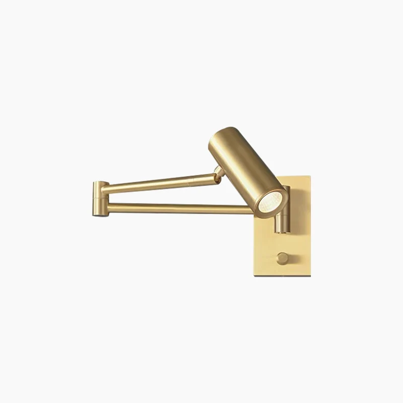 Wall Lamp Spotlight Modern with Swing Arm and Switch, Black / Gold