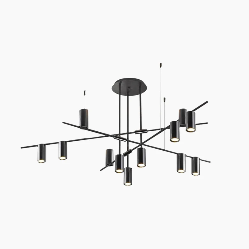 Chandelier Unique Iron Uplight & Downlight, Black / Gold