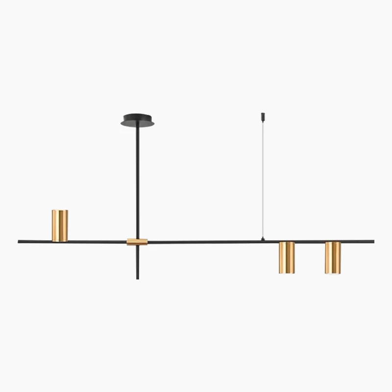 Chandelier Unique Iron Uplight & Downlight, Black / Gold
