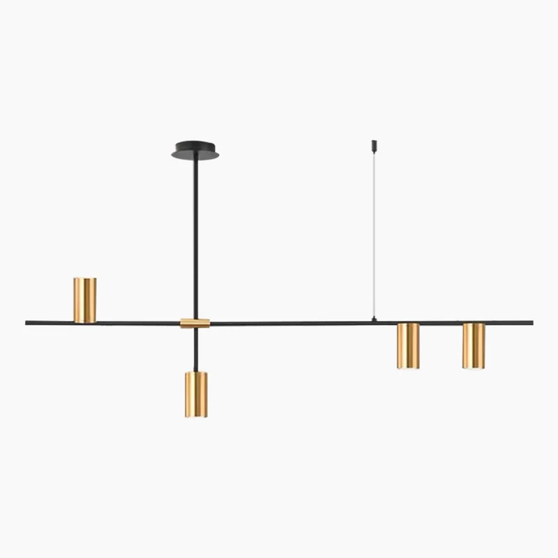 Chandelier Unique Iron Uplight & Downlight, Black / Gold
