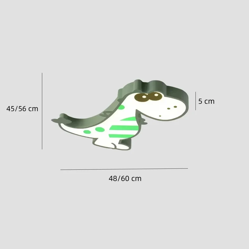 Flache Dinosaurier-Deckenleuchte fürs Kinderzimmer