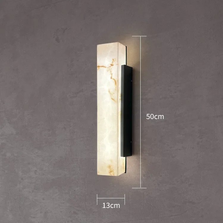 Wandleuchte aus Marmor und schwarzem Metall – Marmolux