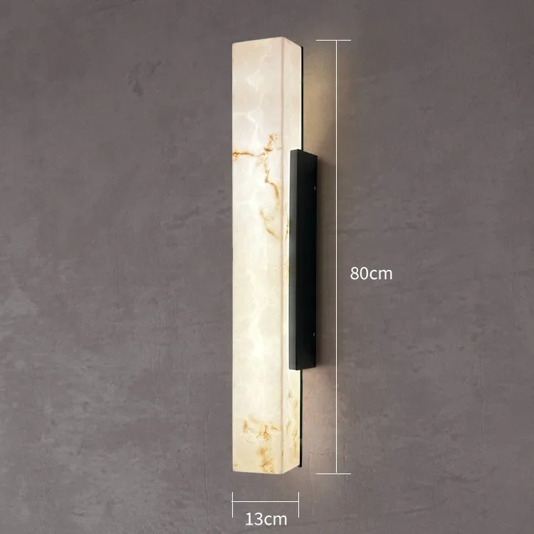 Wandleuchte aus Marmor und schwarzem Metall – Marmolux