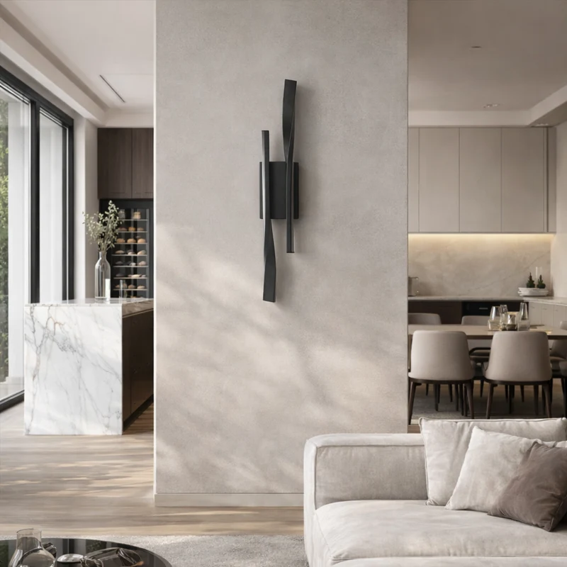 Moderne schwarze Wandleuchte für Wohnzimmer – Novaluces