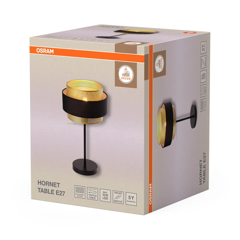 OSRAM DECOR Hornet Tischleuchte 1xE27 Schwarz