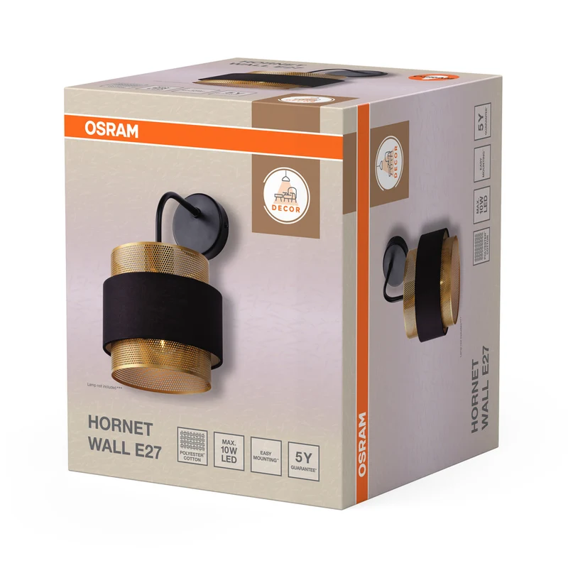 OSRAM DECOR Hornet Wandleuchte 1xE27 Schwarz