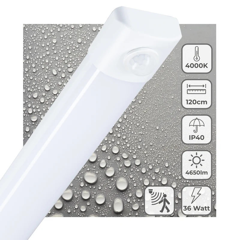 LED-Lichtleiste mit Bewegungsmelder 36W neutralweiß 120cm - LED's Light