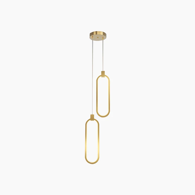 Pendant Light Minimalist Brass Gold LED, Oval / Ring
