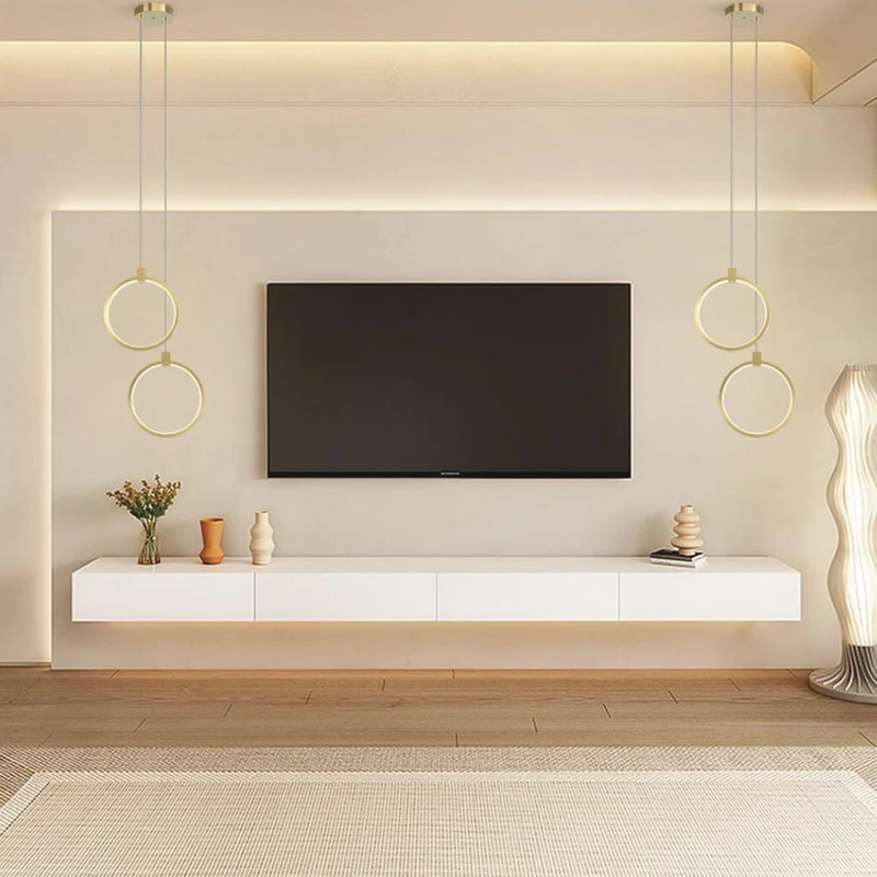 Pendant Light Minimalist Brass Gold LED, Oval / Ring