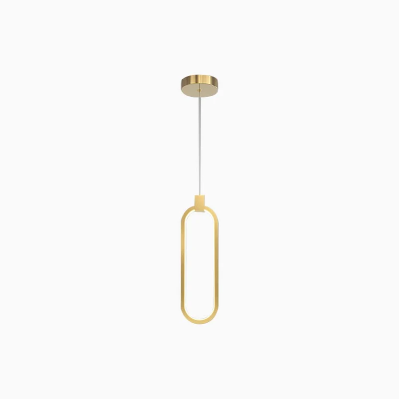 Pendant Light Minimalist Brass Gold LED, Oval / Ring