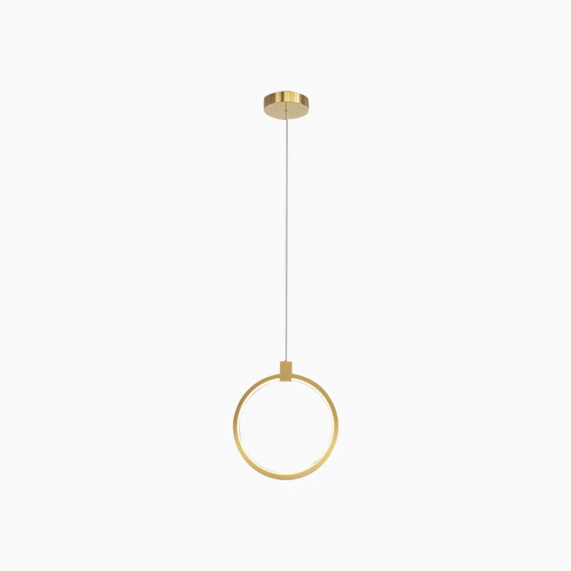 Pendant Light Minimalist Brass Gold LED, Oval / Ring