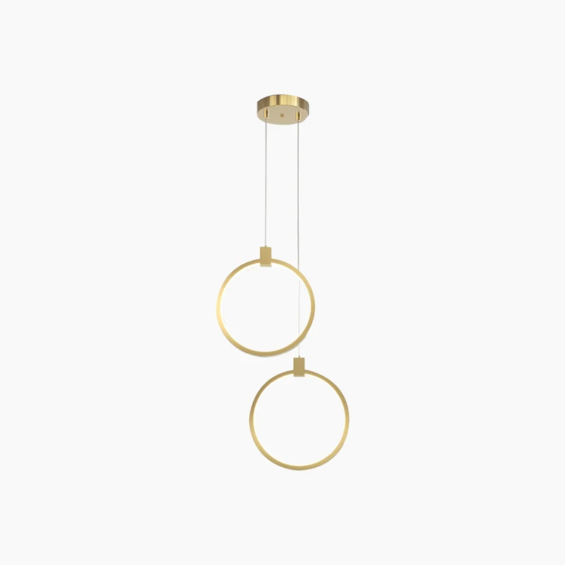Pendant Light Minimalist Brass Gold LED, Oval / Ring