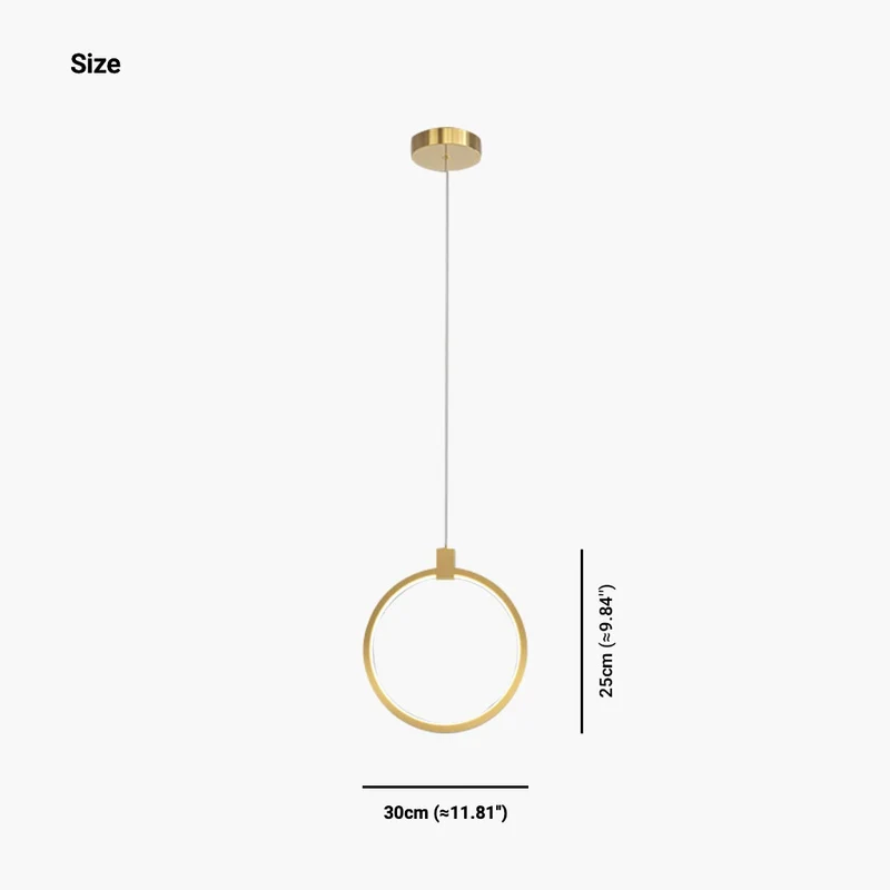 Pendant Light Minimalist Brass Gold LED, Oval / Ring