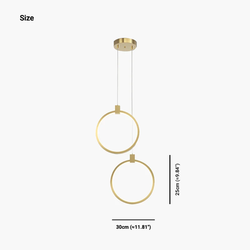 Pendant Light Minimalist Brass Gold LED, Oval / Ring