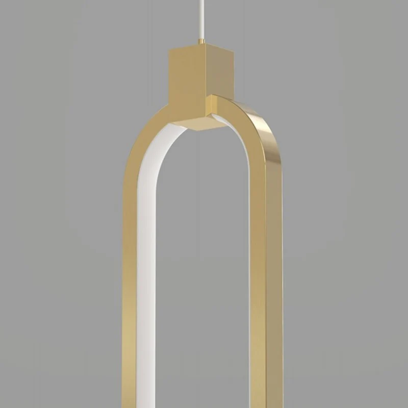 Pendant Light Minimalist Brass Gold LED, Oval / Ring
