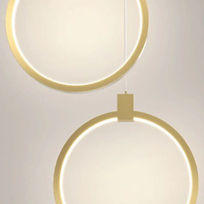 Pendant Light Minimalist Brass Gold LED, Oval / Ring