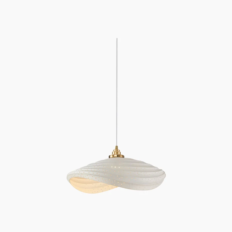 Pendant Light Unique Wabi-Sabi Cream Colored, Resin