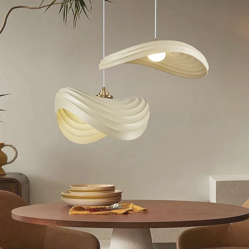 Pendant Light Unique Wabi-Sabi Cream Colored, Resin